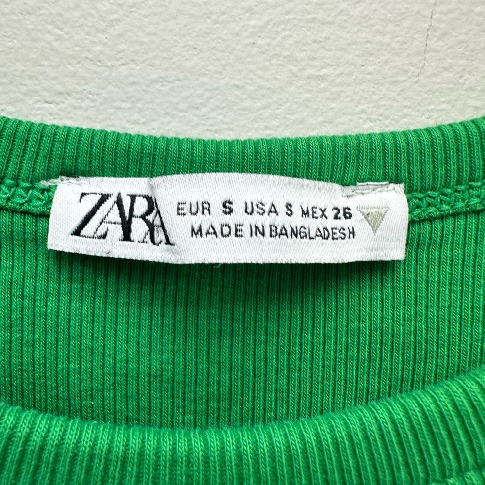 Zara Kelly Green Ribbed Crop Tank - Picture 3 of 4